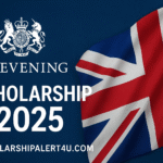 Promotional banner for Chevening Scholarship 2025 with UK flag https://scholarshipalert4u.com/