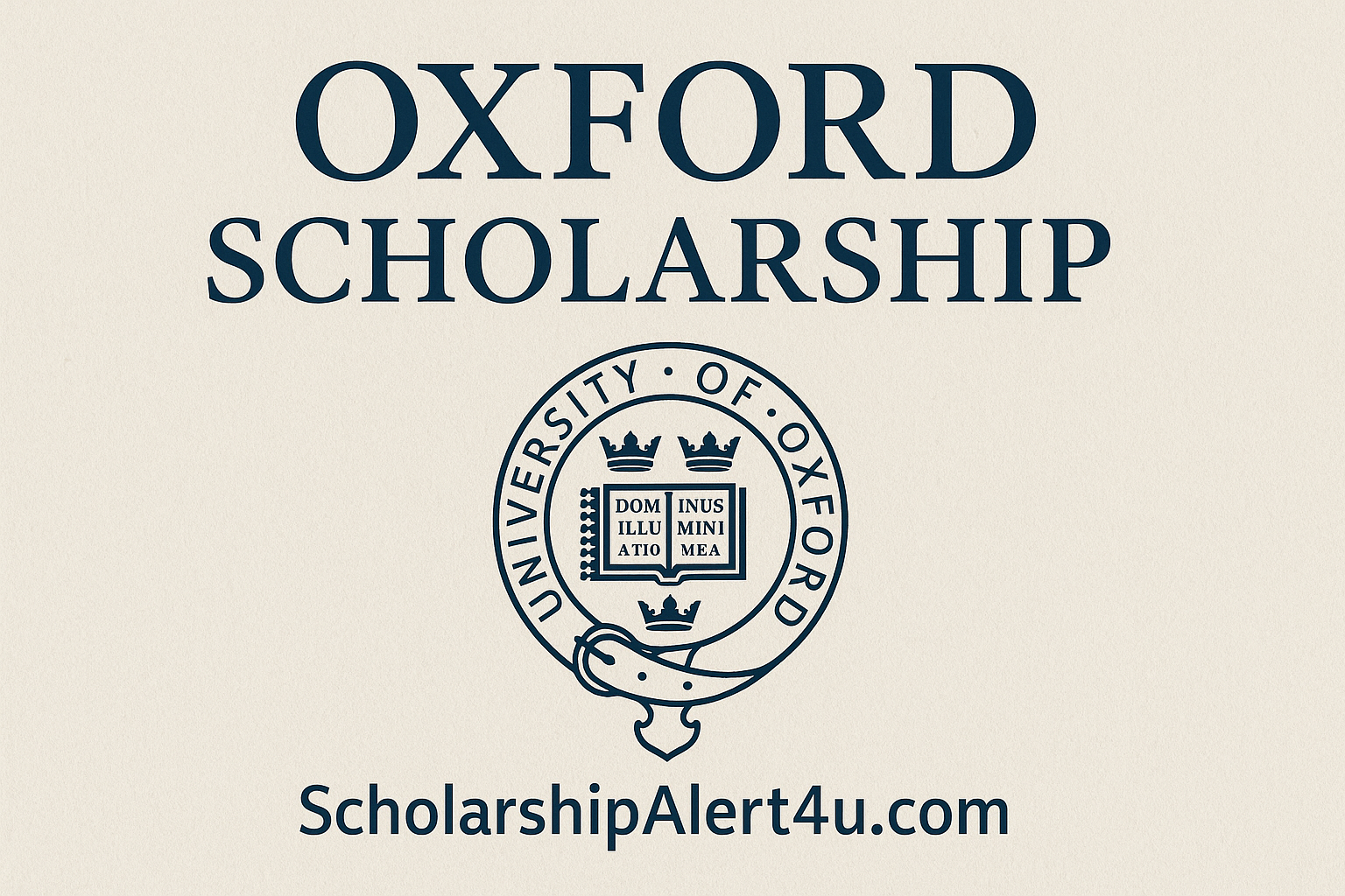 Oxford University Scholarship 2025 promotional banner with Oxford logo and ScholarshipAlert4U.com.