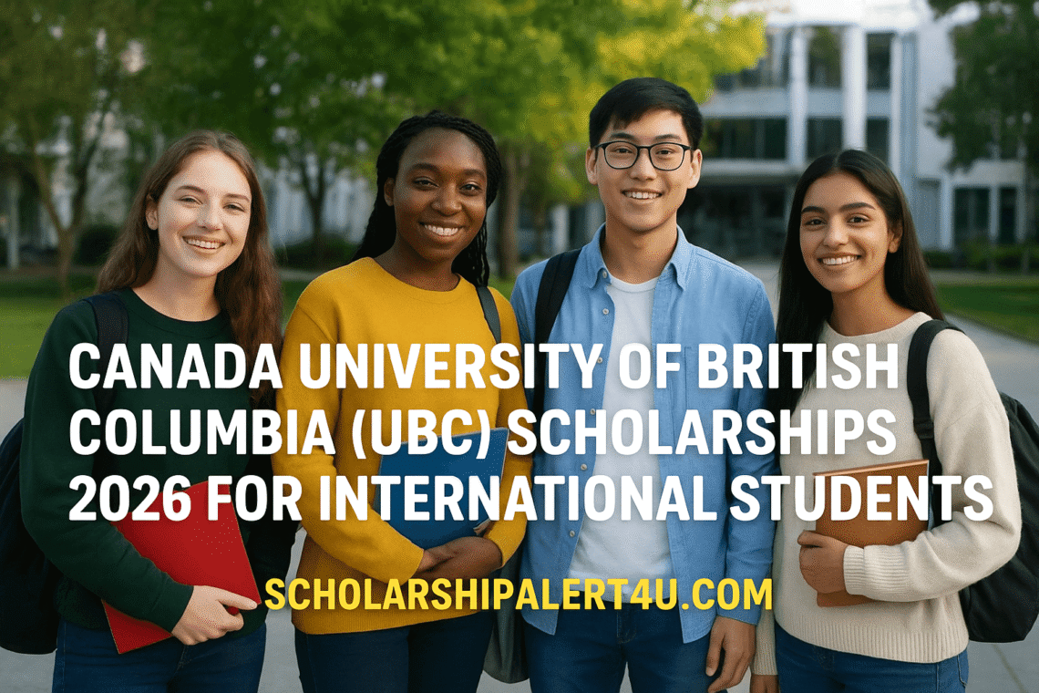 International students at the University of British Columbia campus in Canada applying for UBC Scholarships 2026 – scholarshipalert4u.com